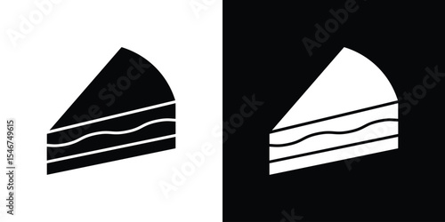 Cake-slice icon of a flat style vector