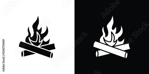 Campfire icon of a flat style vector
