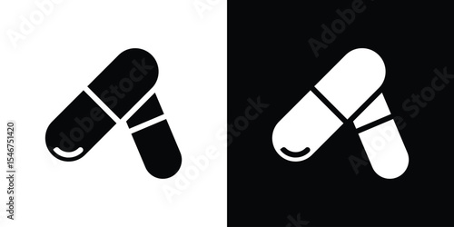 Capsule icon of a flat style vector