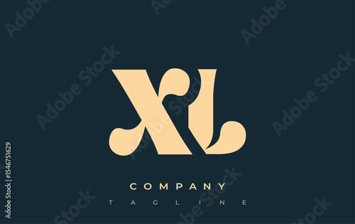 XL Creative Abstract Typography Logo Design. Elegant logo combining bold typography and creative shapes, ideal for branding and identity solutions.