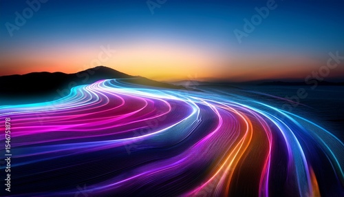 abstract flowing neon waves