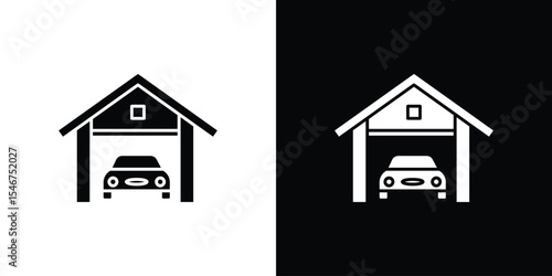 Car garage icon of a flat style vector