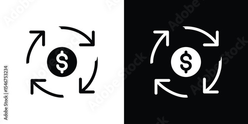Cash flow icon of a flat style vector