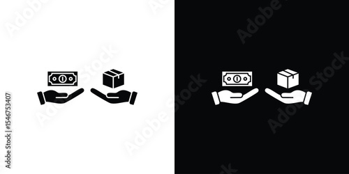 Cash on delivery icon of a flat style vector