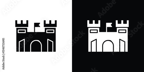 Castle icon of a flat style vector