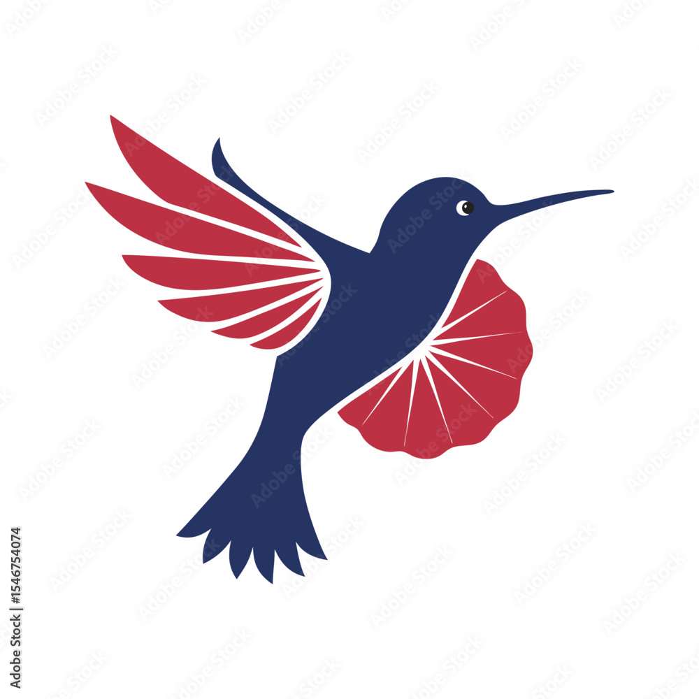 Obraz premium Hummingbird Hover Hibiscus Blossom Silhouette