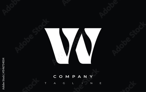 VV Creative Abstract Typography Logo Design. Elegant logo combining bold typography and creative shapes, ideal for branding and identity solutions.