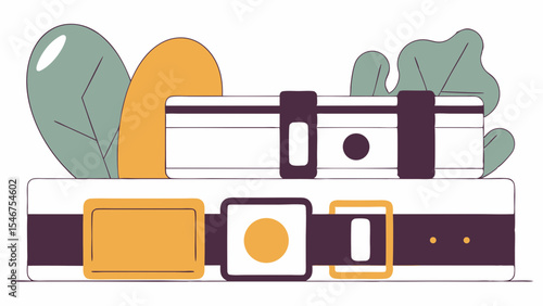 Stylish suitcase illustration with travel essentials for tourism marketing and adventure promotions