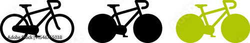 Bike icon vector set, cycling graphic design, bicycle silhouette, road bike, mountain bike illustration editable stock vector