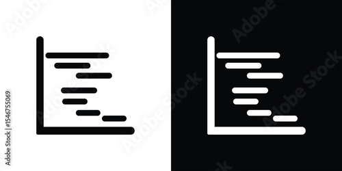 Chart gantt icon of a flat style vector