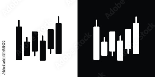 Chart candlestick icon, vector design art.