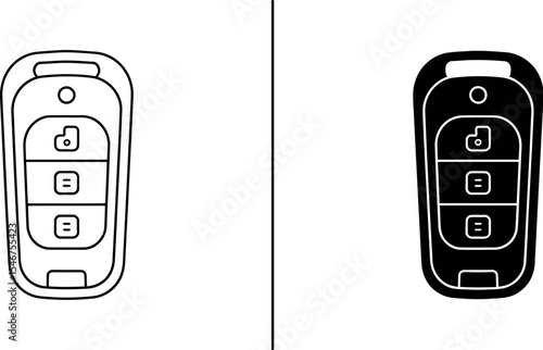 Vehicle remote control illustration car key fob vector icon design for security and access system editable stock vector