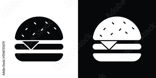 Cheese burger icon of a flat style vector