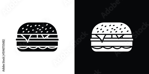 Cheese burger icon of a flat style vector