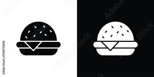 Cheese burger icon of a flat style vector