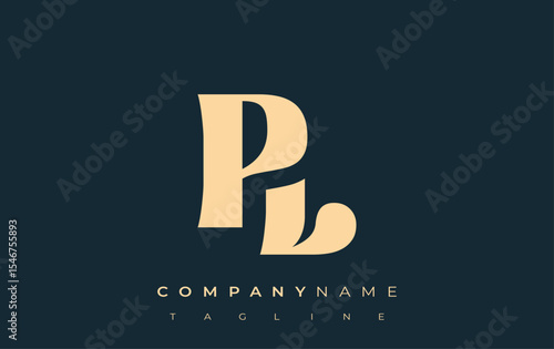 PL Creative Abstract Typography Logo Design. Elegant logo combining bold typography and creative shapes, ideal for branding and identity solutions.