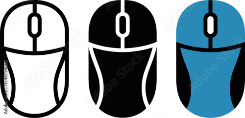 Computer mouse vector icons set, wireless mouse illustration, pc mouse graphic design element set editable stock vector
