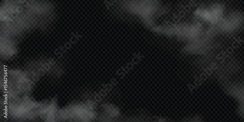 Abstract white steam or smoke on black background