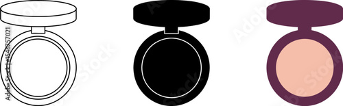 Find the best compact powder makeup set for your skin tone shop now for high quality cosmetics editable stock vector