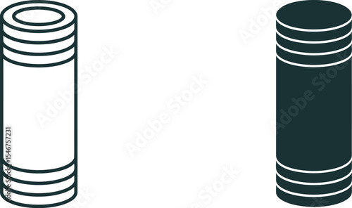 Outline cylinder illustration vector design with geometric shape and simple background for graphic use editable stock vector