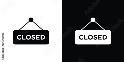 Closed icon of a flat style vector