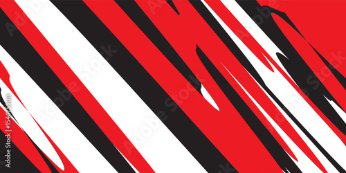 Abstract black and white red background with zigzag lines and spikes pattern.