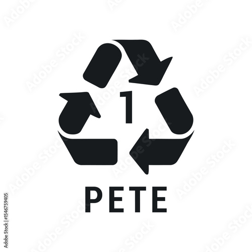 Recyclable Plastic PET Number One Recycling Symbol