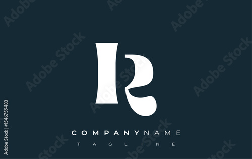 IR Creative Abstract Typography Logo Design. Elegant logo combining bold typography and creative shapes, ideal for branding and identity solutions.