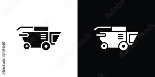 Combine harvester icon of a flat style vector