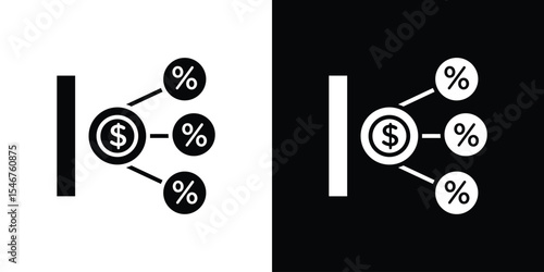 Commission icon of a flat style vector