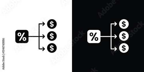 Commission icon of a flat style vector