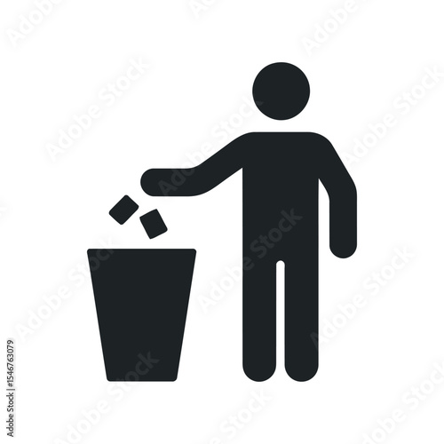Person Throwing Trash In A Bin Icon