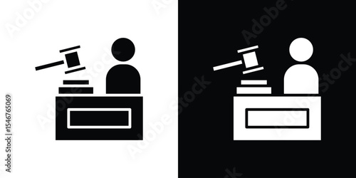 Court trial icon of a flat style vector