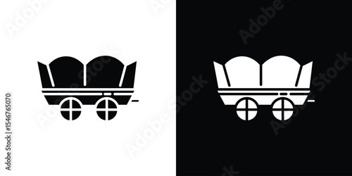 Covered wagon icon of a flat style vector