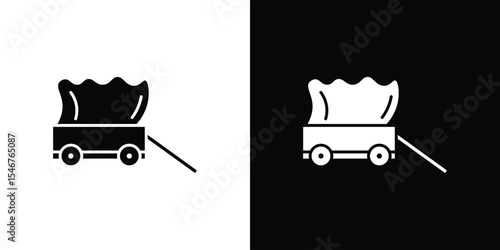 Covered wagon icon of a flat style vector