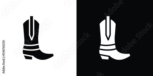 Cowboy Boot icon of a flat style vector