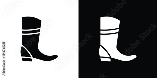 Cowboy Boot icon of a flat style vector