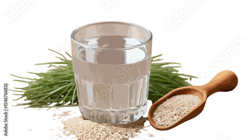 A glass of water soluble psyllium husk dietary fiber helps regulate blood sugar levels naturally
