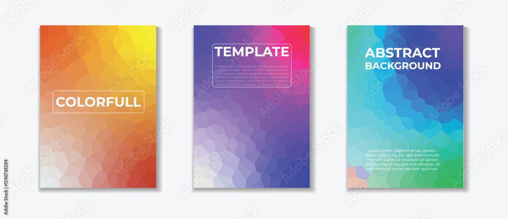 Naklejka premium Colorful Style Backgrounds Set in Colorfull Modern Template and Design