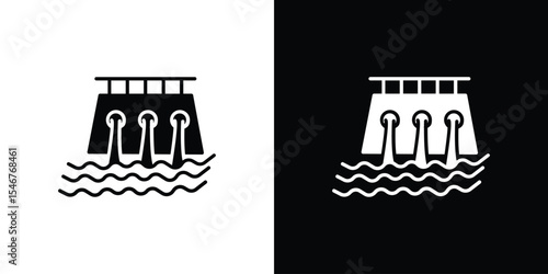 Dam icon of a flat style vector