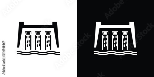 Dam icon of a flat style vector