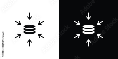 Data aggregation icon of a flat style vector