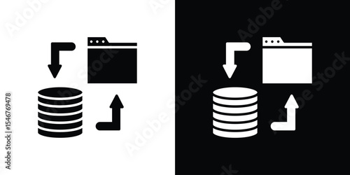 Data Migration icon of a flat style vector