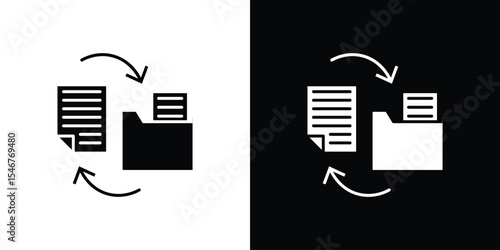 Data Migration icon of a flat style vector