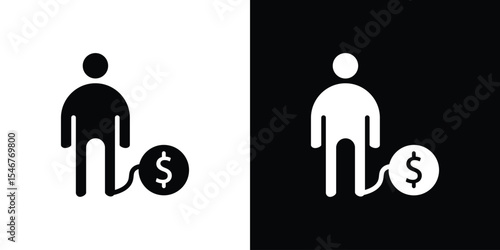 Debt icon of a flat style vector