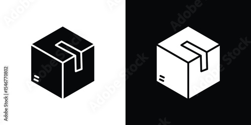 Delivering box icon of a flat style vector