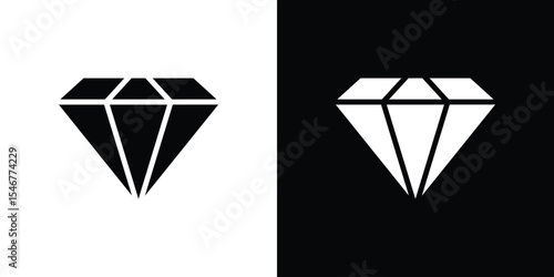 Diamond icon of a flat style vector