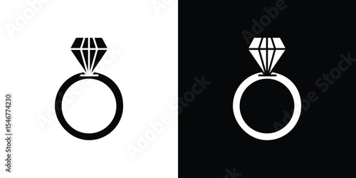 Diamond ring icon of a flat style vector