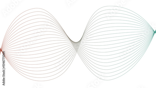 Vector curvy abstract line art wavy flowing dynamic blue white background in concept music or sound, wave, wind, information flow