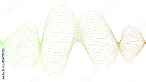 Vector curvy abstract line art wavy flowing dynamic blue white background in concept music or sound, wave, wind, information flow